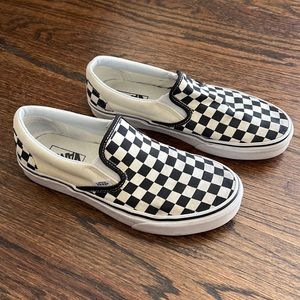 Vans Black and White Checkered Slip-On Sneakers